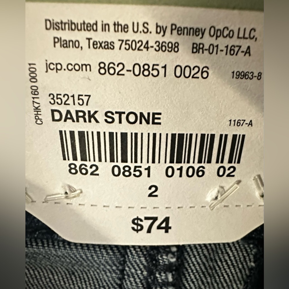 JCPenney Dark Blue Buttoned Flare Jeans - Picture 7 of 9